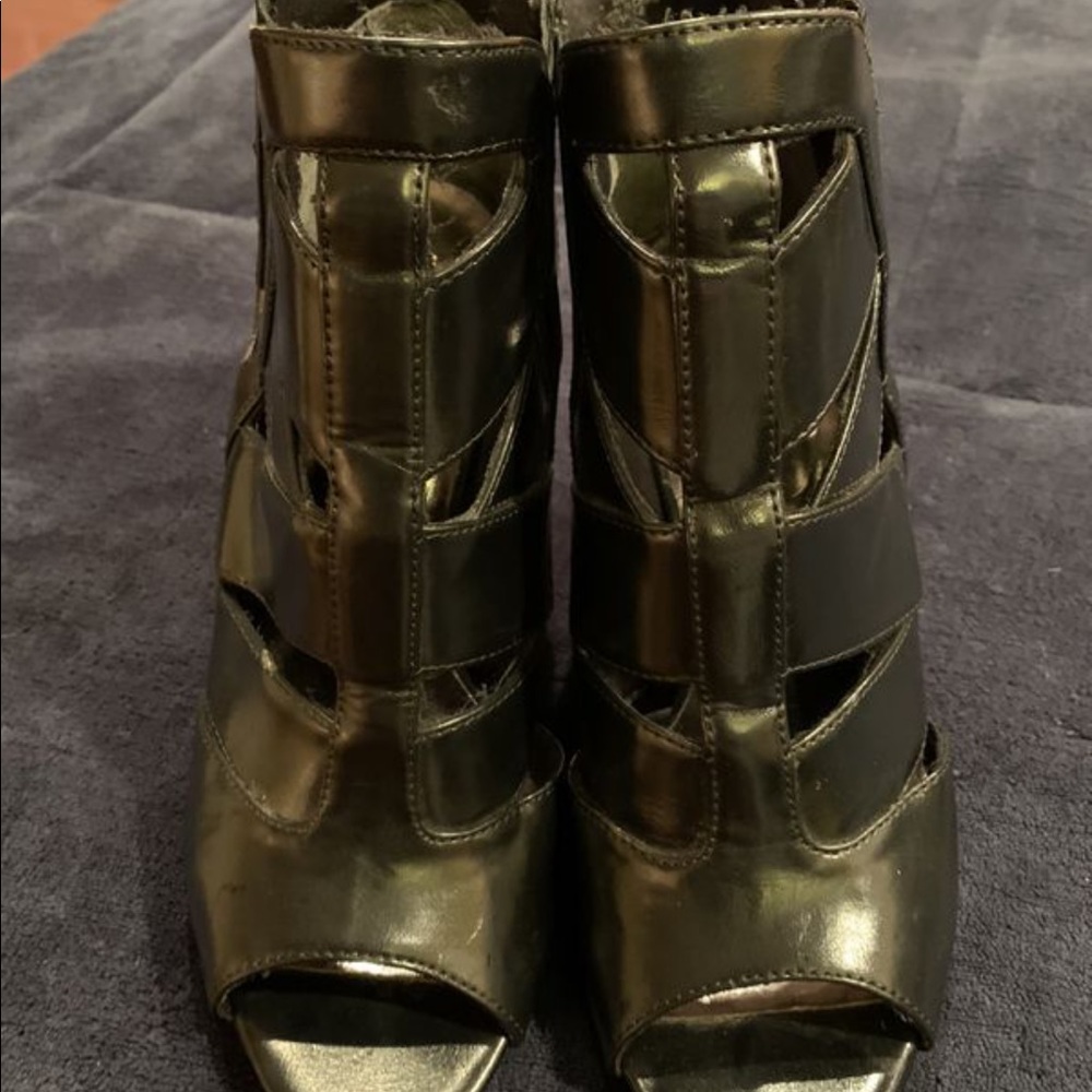Boots Peep Toe Black Heels size 8.5